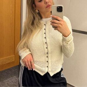 Free People It's On Rib Cardigan
